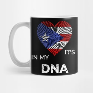 It's In My Dna Puerto Rican Flag Puerto Rico Genealogy Ancestry Descent Nationality Fingertip Heart Mug
